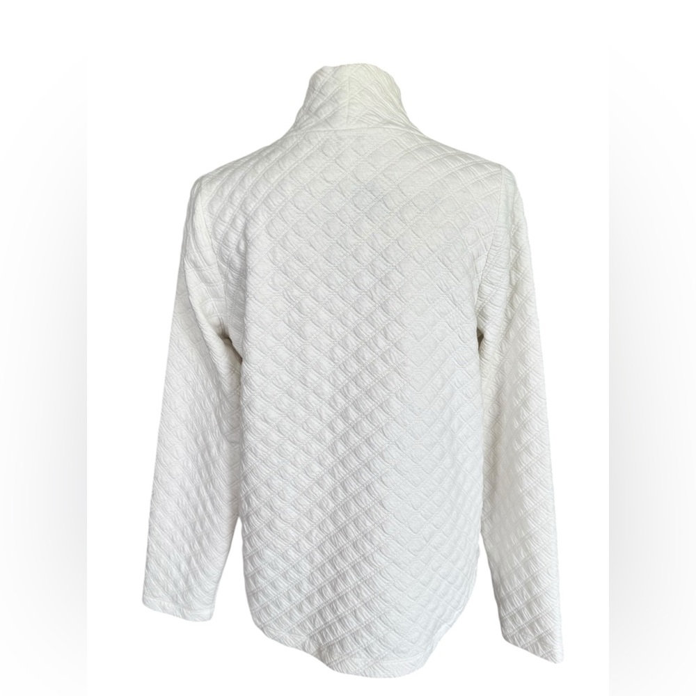 J. Crew Quilted Mockneck Pullover Women’s Small Ivory Top - Picture 3 of 10